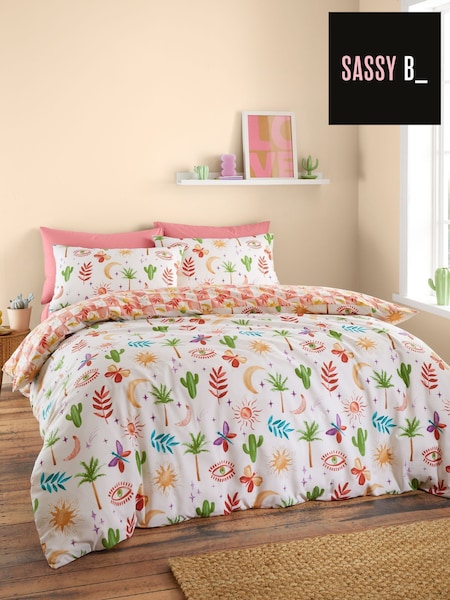 Sassy B Natural Fiesta Reversible Duvet Cover Set (F24978) | £17 - £28