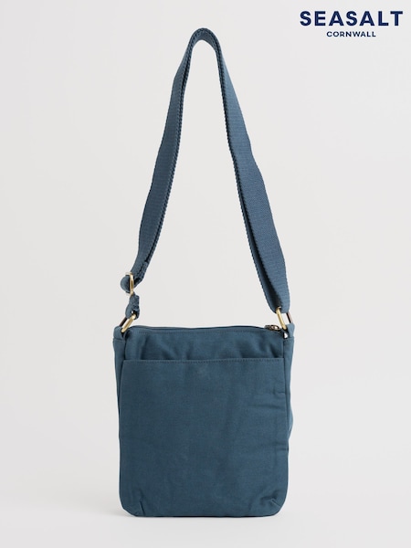 Seasalt Cornwall Blue Carwinion Zip-Up 100% Cotton Cross-Body Bag (F24992) | £36