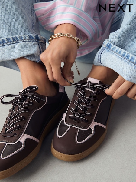 Chocolate Brown Forever Comfort® Lace-Up Trainers (F25004) | £35