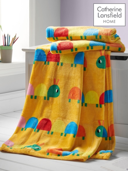 Catherine Lansfield Green Curious Caterpillar Cosy Fleece Throw (F25052) | £13