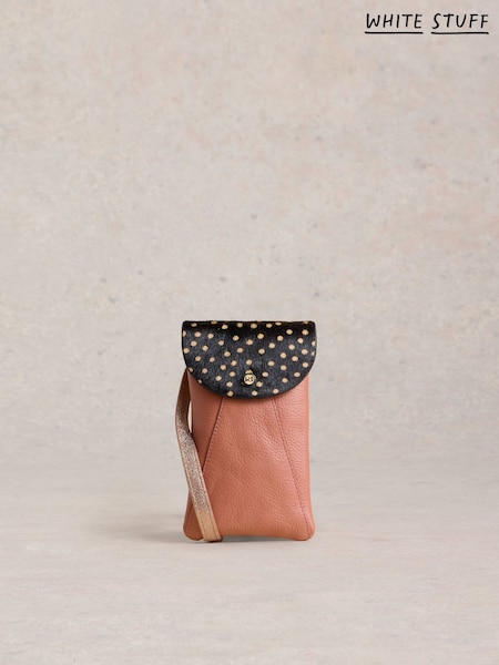 White Stuff Pink Coco Leather Phone Bag (F25097) | £35