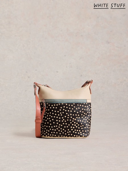 White Stuff Black Mini Farrah Leather Crossbody Bag (F25130) | £55