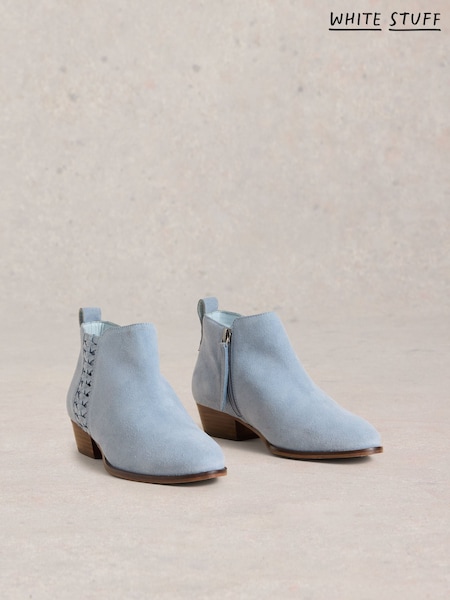 White Stuff Blue Willow Weave Ankle Boots (F25158) | £79