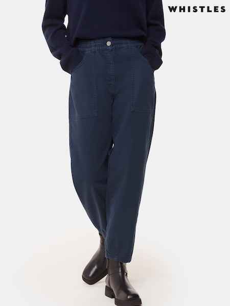 Whistles Blue Petite Tessa Casual Trousers (F25176) | £99