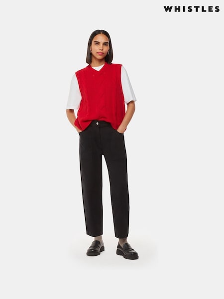 Whistles Black Petite Tessa Casual Trousers (F25185) | £99