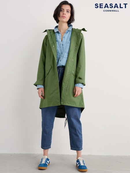 Seasalt Cornwall Green Seafaring Waterproof Coat (F25259) | £155