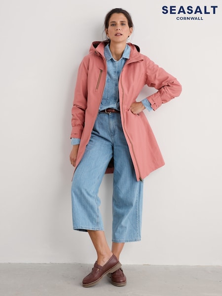 Seasalt Cornwall Pink Petite Coverack Waterproof Coat (F25396) | £160