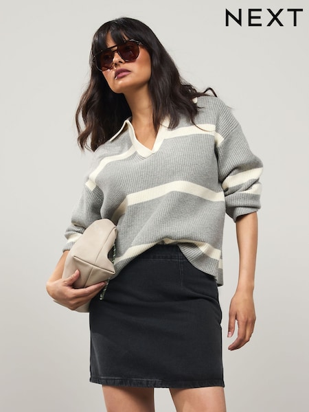 Black Denim Mini 100% Cotton Skirt (F25428) | £22