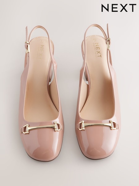 Nude Standard/Wide Fit Forever Comfort® Hardware Slingback Block Heels (F25488) | £34
