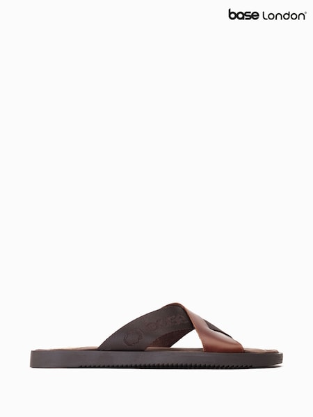 Base London Web Slip-On Brown Sandals (F25608) | £45