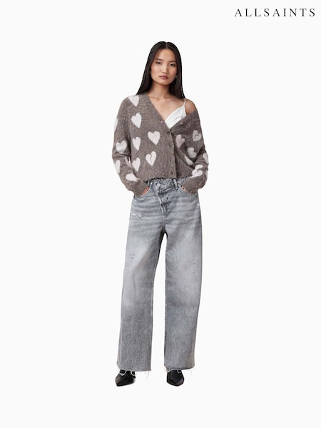 AllSaints Grey Aki Crossover 100% Cotton Jeans (F25671) | £149