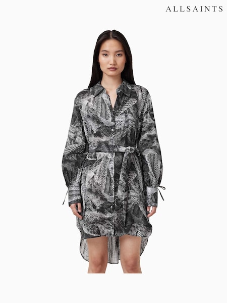 AllSaints Grey Leyla Dress (F25687) | £219