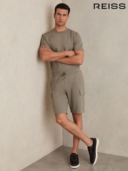 Reiss Sage Green Oliver Interlock Cargo Shorts (F25720) | £88