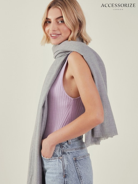 Accessorize Grey Grace Super-Soft Blanket Scarf (F25750) | £22