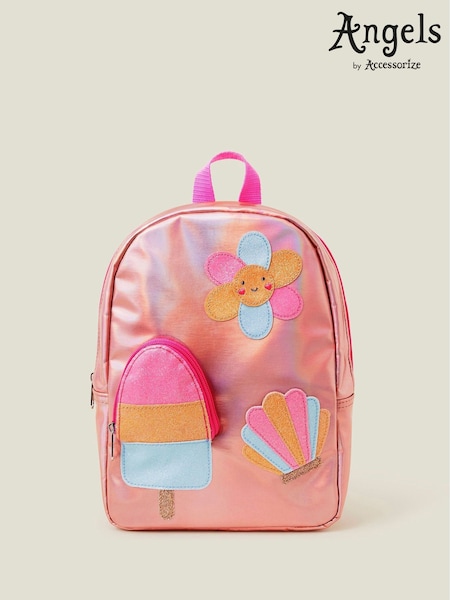 Angels By Accessorize Pink Girls Ice Cream Pocket Metallic Backpack (F25856) | £18