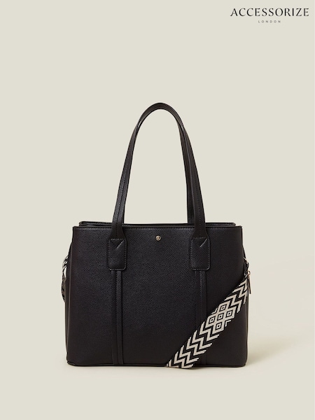 Accessorize Black Webbing Strap Tote Bag (F25860) | £38