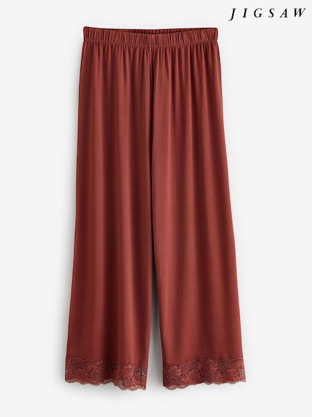 Jigsaw Red Modal Lace Trousers (F26064) | £49
