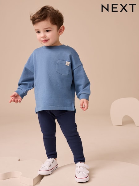 Blue Long Sleeve Top and Leggings Set (3mths-7yrs) (F26143) | £11 - £15