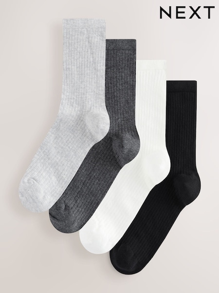 Monochrome Trainer Socks 4 Pack (F26171) | £10