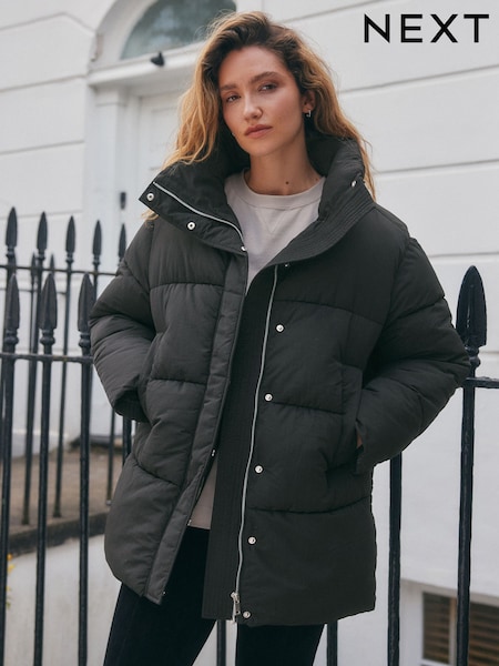 Black Shower Resistant Padded Coat (F26262) | £58