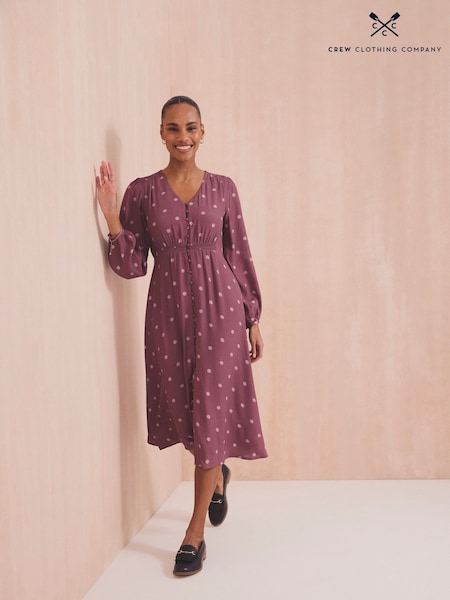 Crew Clothing Company Pink Lola Tie Back Tea Dress (F26425) | £85