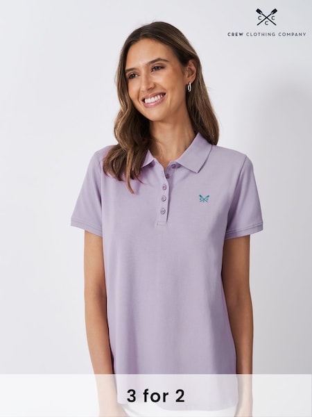 Crew Clothing Purple 100% Cotton Classic Polo Shirt (F26435) | £35