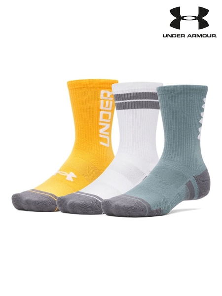 Under Armour Light Blue Perf Tech Nov Crew Socks 3 Pack (F26463) | £14