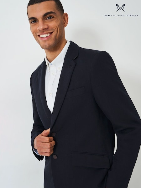 Crew Clothing Blue Cotton Linen Blazer (F26464) | £169