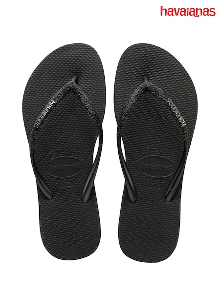 Havaianas Slim Sparkle Black Sandals (F26497) | £40