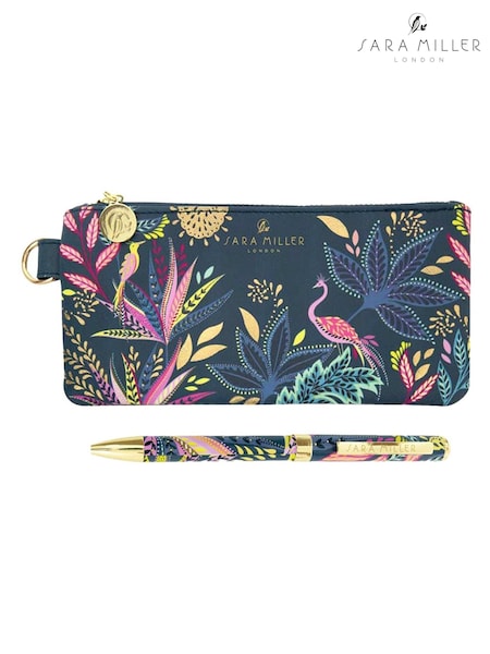 Sara Miller Blue Savannah Pencil Case and Pen Set (F26642) | £27