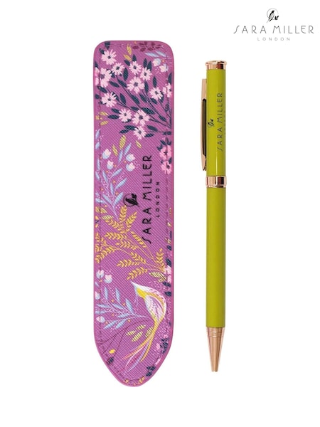 Sara Miller Purple Haveli Garden Pen & Faux Leather Case Set (F26644) | £22