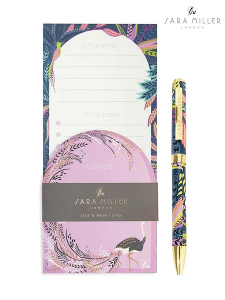 Sara Miller Blue Savannah Pen and List & Memo Pad Set (F26647) | £24