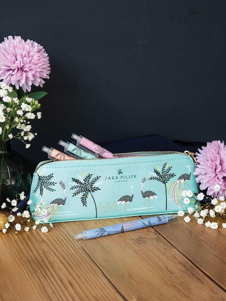 Sara Miller Savannah Ostrich Faux Leather Pencil Case (F26673) | £19