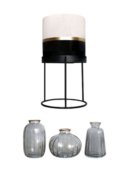 Portico Designs Grey Urban Gardener Bud Vases & Plant Pot Gift Set (F26679) | £31