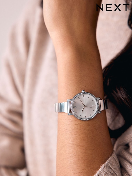 Silver Tone Sparkle Dial Expander Watch (F26719) | £32