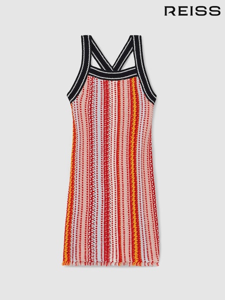 Reiss Multi Amira Cotton Striped Knit Dress (F26772) | £70
