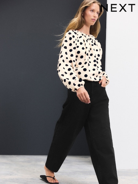 Black Horseshoe Barrel Jeans (F26792) | £42