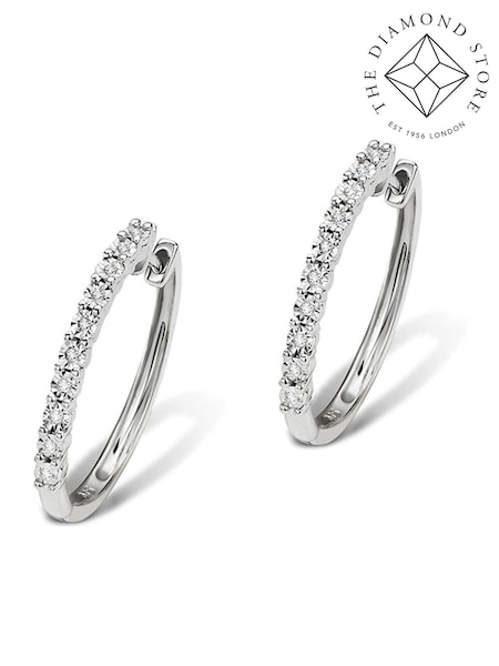The Diamond Store 9K White Gold 0.08ct Diamond Earrings (F26865) | £529