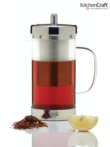 Kitchencraft Clear Stainless Steel Glass Infuser Teapot Durable (F27158) | £42