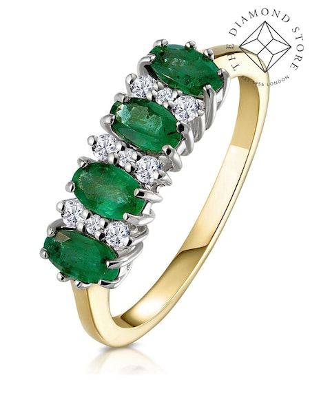 The Diamond Store 9K Gold Emerald 0.94ct And Diamond Ring (F27174) | £535