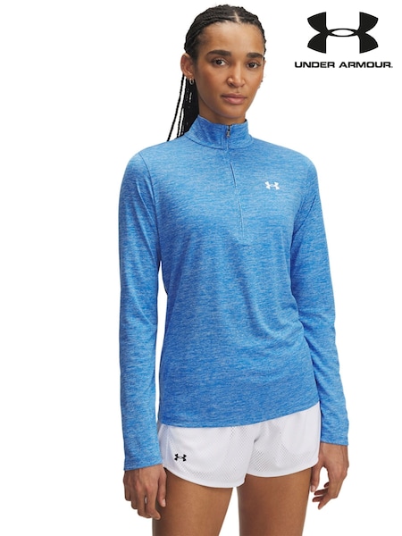Under Armour Blue Tech Twist 1/2 Zip Sweat Top (F27215) | £40