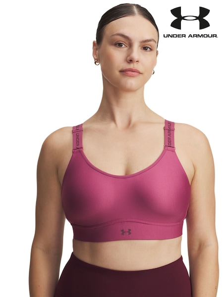 Under Armour Pink/Red Infinity Mid Bra (F27229) | £0