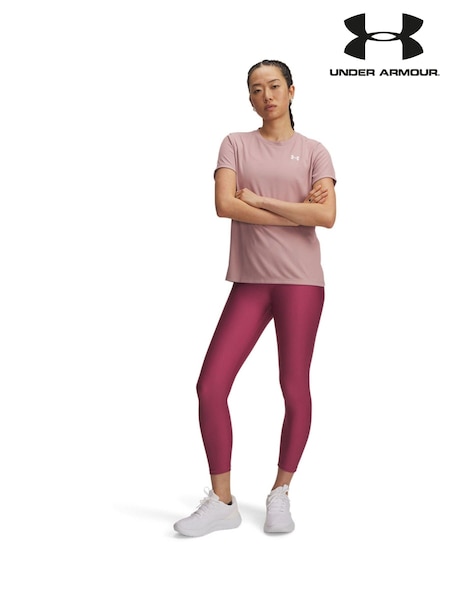 Under Armour Light Pink Tech Fitted Ankle Leggings (F27240) | £50
