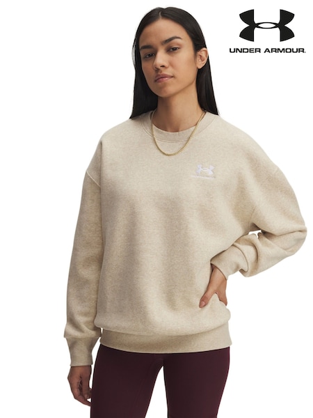 Under Armour Cream Oversized Icon Fleece Sweatshirt (F27253) | £50
