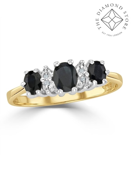 The Diamond Store 9K Gold Sapphire 1.00CT And Diamond Ring (F27259) | £335
