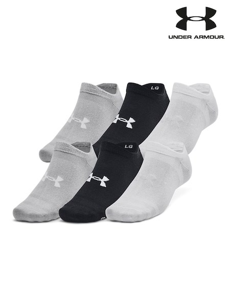 Under Armour Black White UA Essential No Show 6pk (F27371) | £0