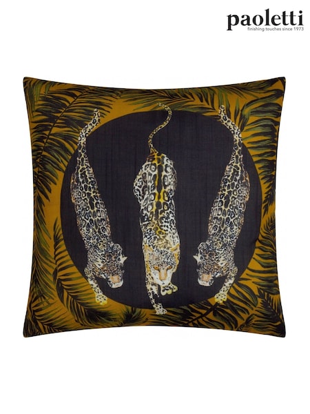 Paoletti Black or Gold Leopardis Trio Outdoor Polyester Cushion (F27405) | £20