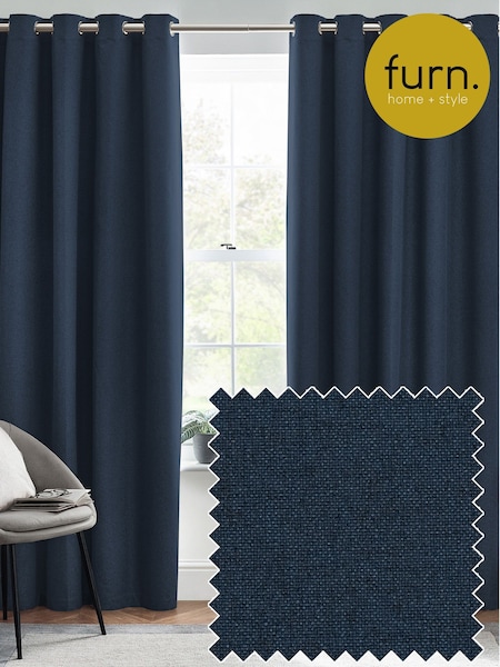 furn. Midnight Dawn 100% Blackout Thermal Eyelet Curtains (F27464) | £46 - £115