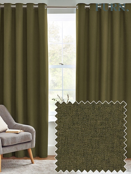 furn. Olive Dawn 100% Blackout Thermal Eyelet Curtains (F27471) | £46 - £115