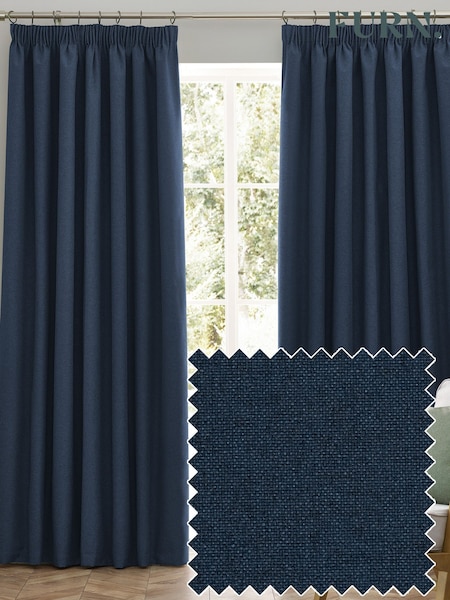 furn. Midnight Dawn 100% Blackout Thermal Pencil Pleat Curtains (F27480) | £46 - £115